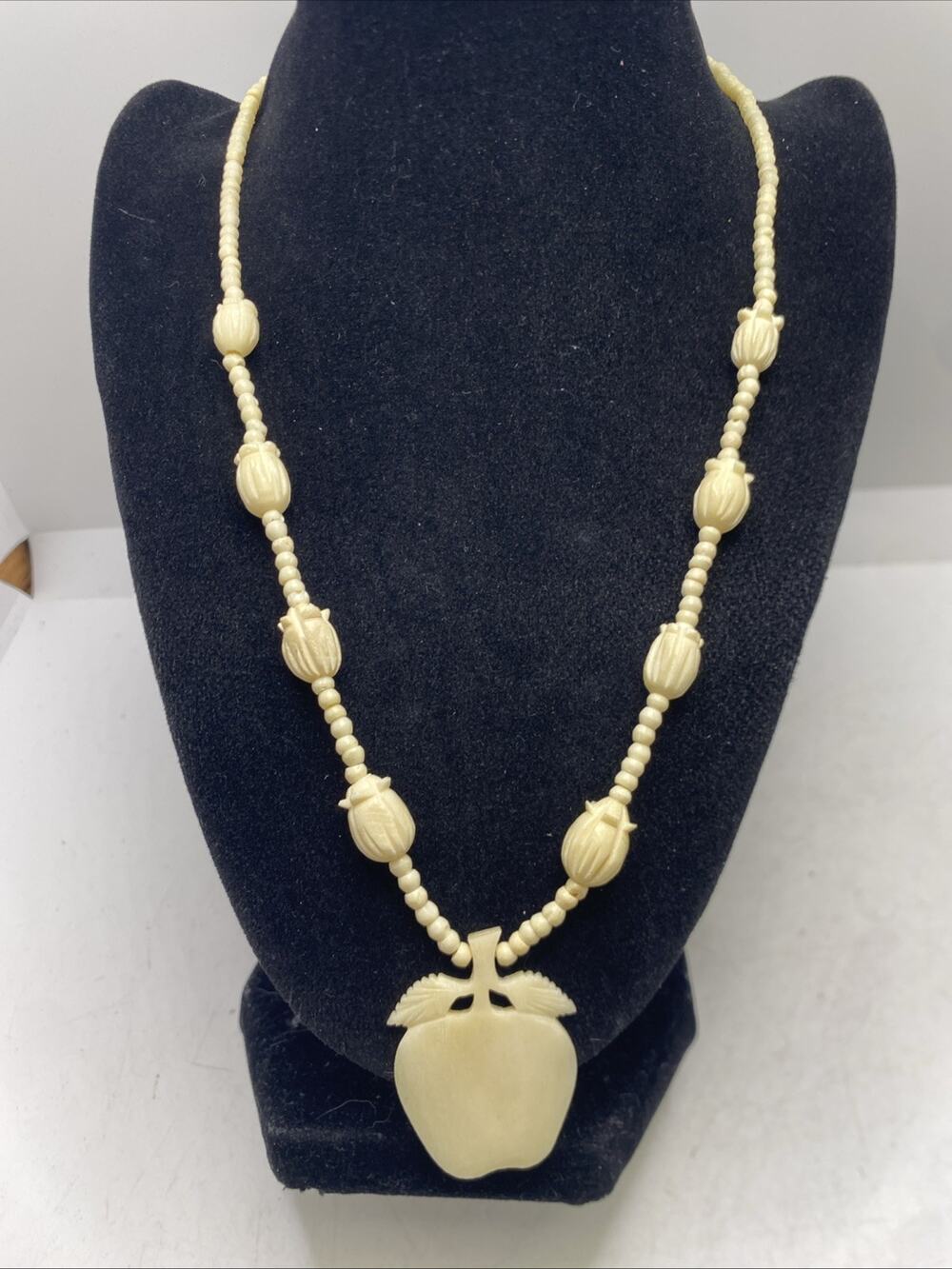 Womens Apple Teacher Beaded Necklace